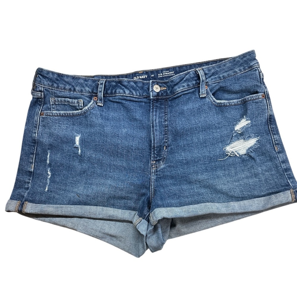 Old Navy High-Rise O.G. Straight Five Pocket Secret Smooth Pockets Distressed 20